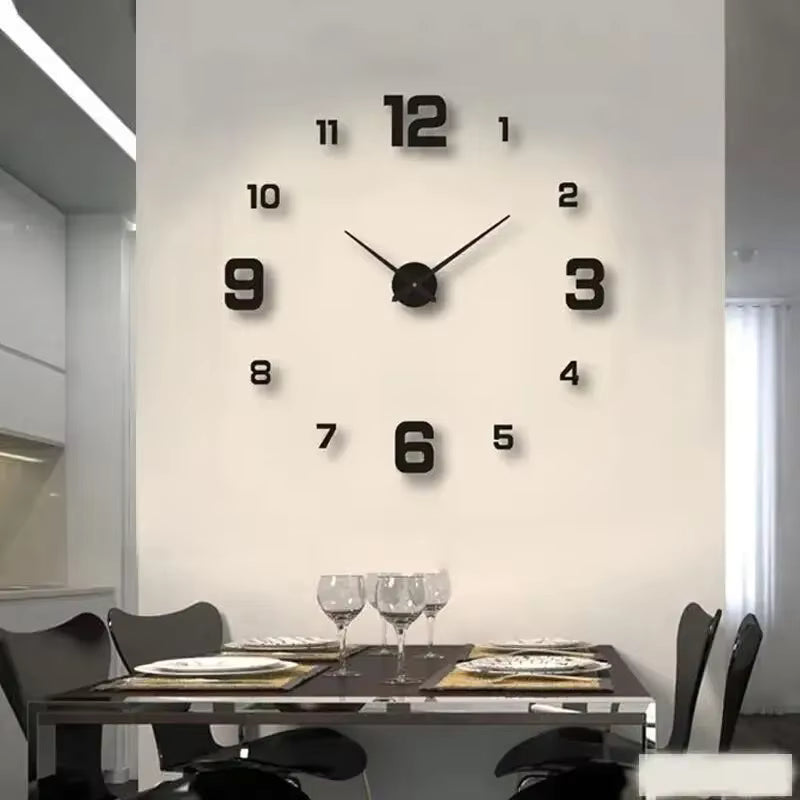 Creative Frameless DIY Wall Clock Decor - Modern & Customizable