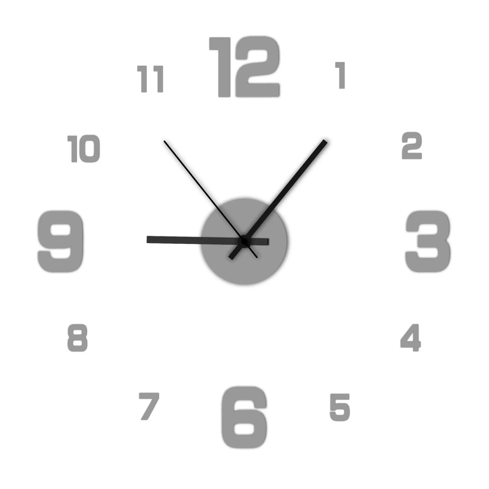 Creative Frameless DIY Wall Clock Decor - Modern & Customizable