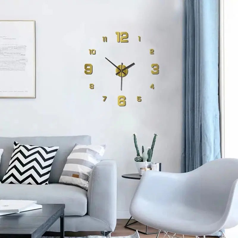 Creative Frameless DIY Wall Clock Decor - Modern & Customizable